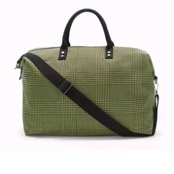 lulu dharma Handbags - LULU DHARMA Green Plaid Frasier
Weekender Large Travel Bag Yellow/Black